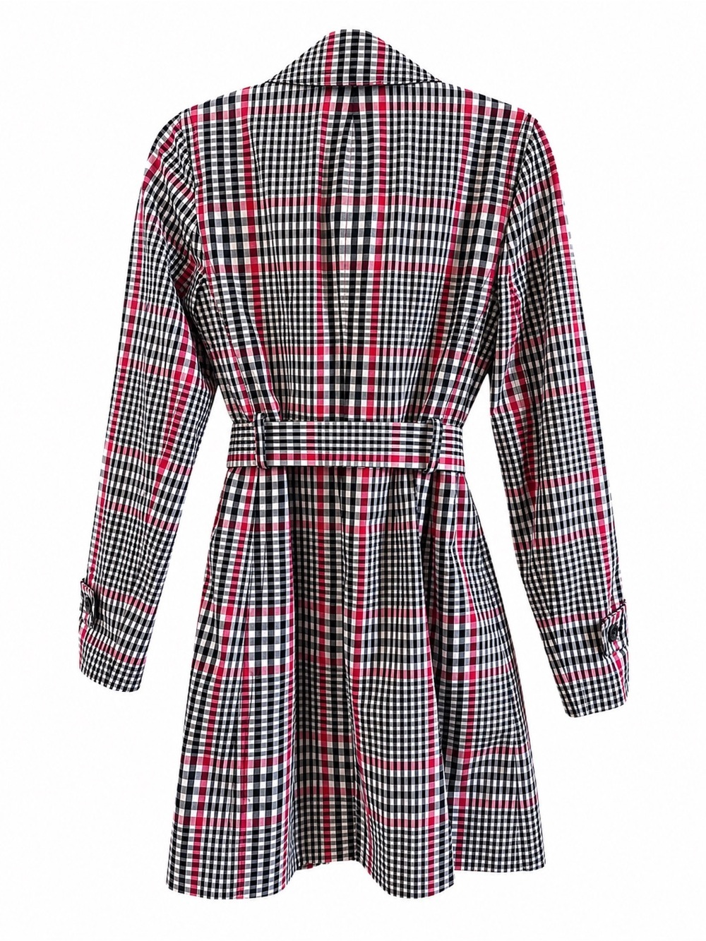Banana Republic Women’s S Plaid Trench Coat Belted Cotton Double Breasted - Picture 3 of 10